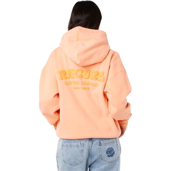 2026 Rip Curl Womens Surf Puff Heritage Hoodie 06AWFL - Papaya